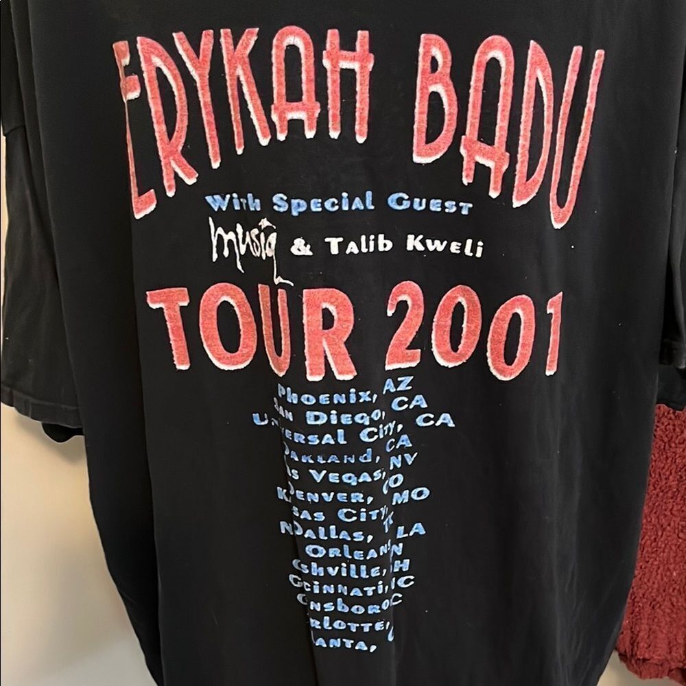 Y2K Erykah Badu 2001 Tour Reproduction Music Graphic Design Pullover T-Shirt - Picture 6 of 9